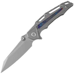 Couteau Dreamtech Lame Acier M390 Reverse Tanto Manche Titane Gris Zirconium Frame Lock DTK3385Z