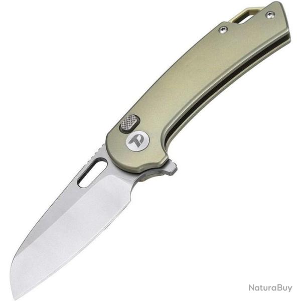 Couteau Dreamtech Lame Acier M390 Sheepsfoot Manche Titane Anodis� Bronze Button Lock DTK3599BR