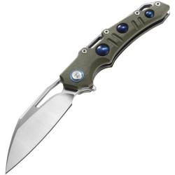 Couteau Dreamtech Lame Acier D2 Reverse Tanto Manche Micarta Canvas OD Green Liner Lock DTK3502MGR