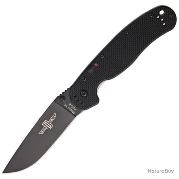 Couteau Pliant Ontario RAT IA BP Ouverture Assist�e Lame AUS-8 Manche G10 Noir Fabrication Taiwan