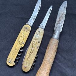 Lot de 3 couteaux anciens