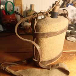 Gourde anglaise de cavalerie, WW1 avec house et harnais. Etat TTB