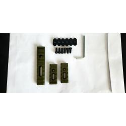 Lot de 3 rails picantiny verts