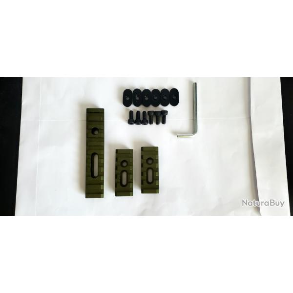 Lot de 3 rails picantiny verts