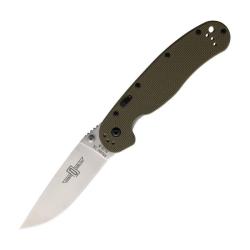 Couteau Pliant Ontario RAT Model 1A Ouverture Assist&eacute;e Lame Inox Manche G10 Vert Taiwan ON8870OD
