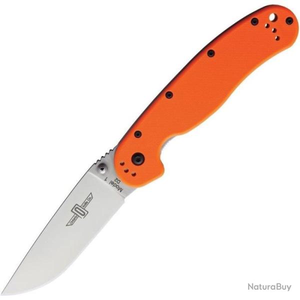 Couteau Pliant Ontario RAT I Linerlock Lame Acier D2 Manche Nylon Orange Fabrication Taiwan ON8867OR