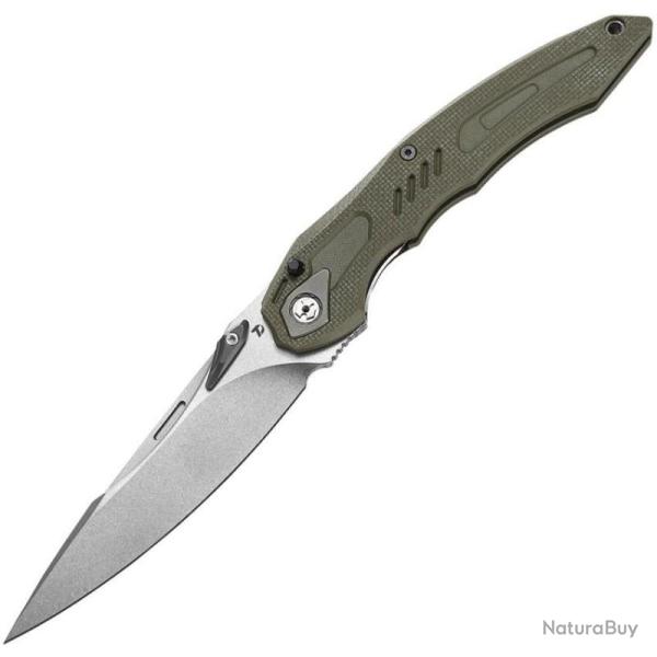 Couteau Dreamtech Lame Acier D2 Spear Point Manche G10 Green Liner Lock DTK1101GGR