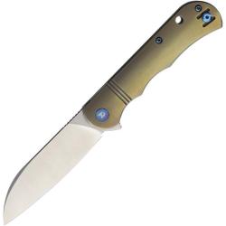 Couteau Dreamtech Liner Lock Lame Acier 14C28N Sheepsfoot Manche Titane Gold DTK4453LBR