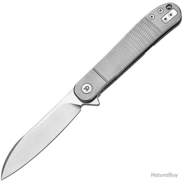 Couteau Dreamtech Frame Lock Lame Acier VG-10 Manche Titane Gris Textur� DTK4370VG