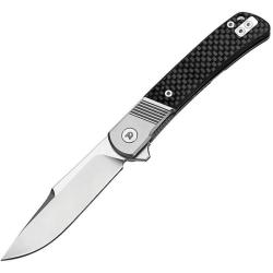 Couteau Dreamtech Frame Lock Lame VG-10 Manche Titane Gris Incrustation Carbone Twill DTK4368VC