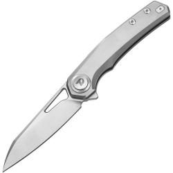 Couteau Dreamtech Button Lock Lame Acier M390 Manche Gray Ti DTK4281G