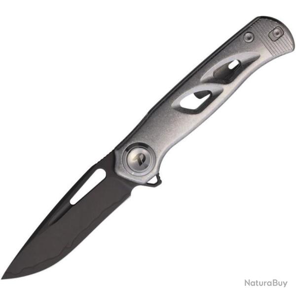 Couteau Dreamtech Button Lock Lame Acier D2 Drop Point Manche Crystal Gray DTK4260CGB