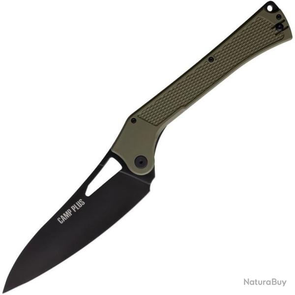 Couteau Pliant Ontario Camp Plus EDC Linerlock Lame Cleaver Manche Nylon Vert OD ON4325TC