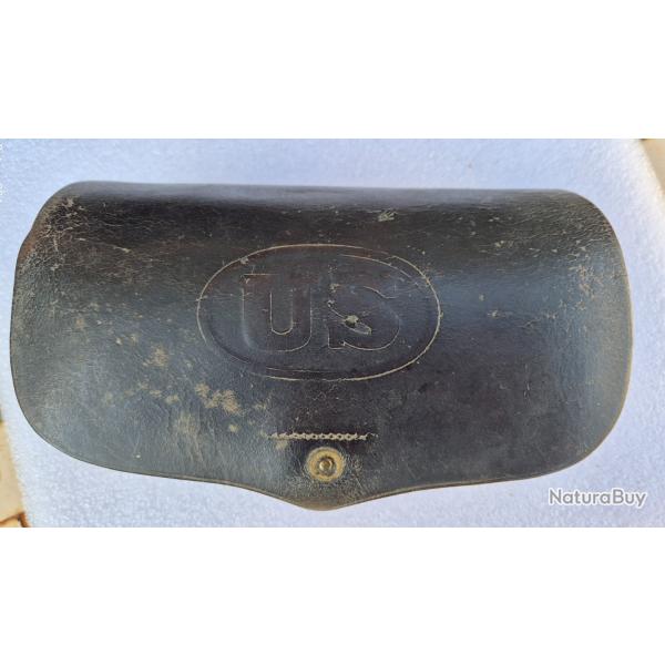cartouchiere US de cavalerie pour munition de 50 ou plus. Complete d'origine guerre de secession