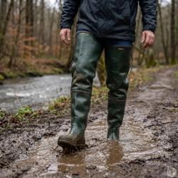Cuissardes robustes caoutchouc doubl&eacute; n&eacute;opr&egrave;ne 3mm vert 39