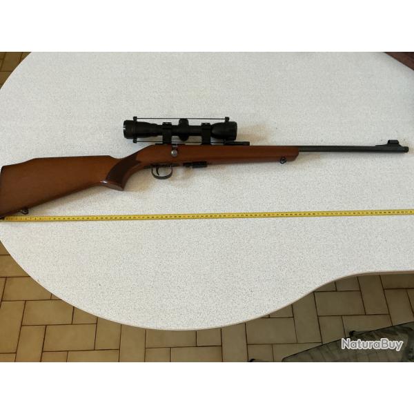 Carabine Ansch�tz 4751 calibre 22 � verrou. tr�s bon �tat et peu servie. Lunette 4x16