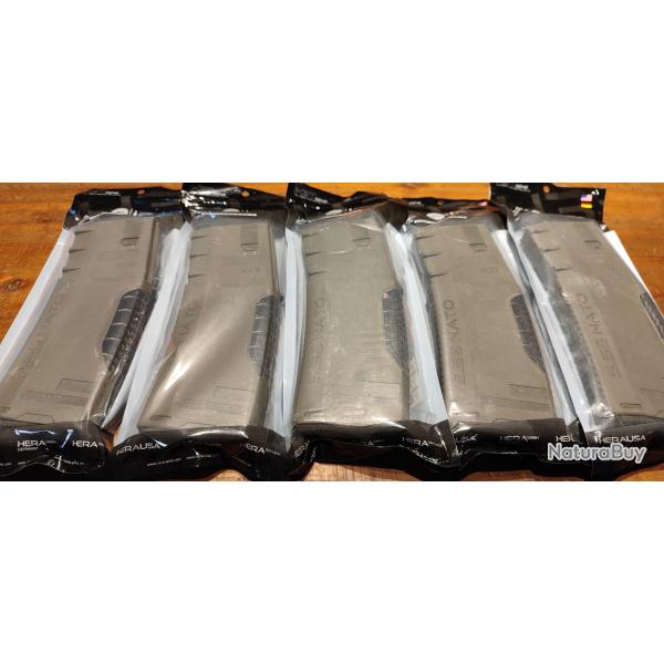 Lot de 5 chargeurs AR-15 HERA 30 coups cal.223 - vert olive