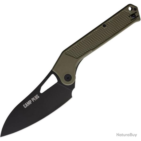 Couteau Pliant Ontario Camp Plus EDC Linerlock Lame Cleaver Manche Nylon Vert OD ON4320TC
