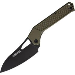 Couteau Pliant Ontario Camp Plus EDC Linerlock Lame Cleaver Manche Nylon Vert OD ON4320