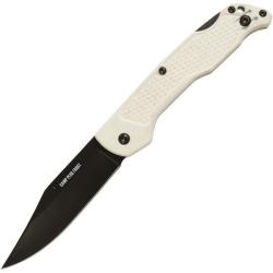 Couteau Pliant Ontario Camp Plus EDC Lockback Lame Acier 420 Manche Nylon Blanc ON4315WHTC