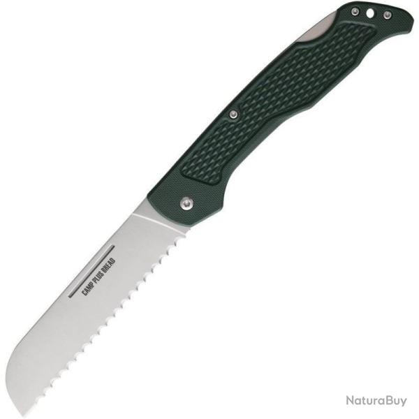 Couteau Pliant Ontario Camp Plus Bread Lockback Lame Inox Dent�e Manche Nylon Vert Taiwan ON4310