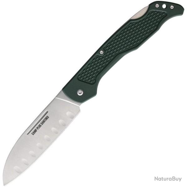 Couteau Pliant Ontario Camp Plus Santoku Lockback Lame Inox Manche Nylon Vert Made in USA ON4305TC