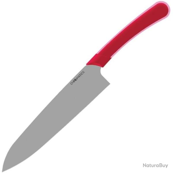 Couteau de Cuisine Ontario Chromatics Chef's Knife Lame Acier 440A Manche Rouge Made in USA ON3540