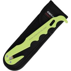 Coupe-Sangle Ontario Economy Strap Cutter Lame Inox Manche Aluminium Vert &Eacute;tui Nylon Made in USA