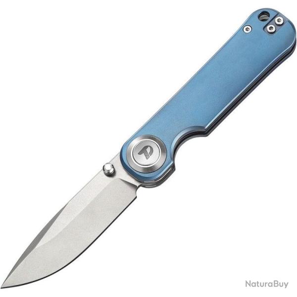 Couteau Dreamtech Button Lock Lame Acier D2 Manche D4245TBL Ti Blue DTK4245TVBL