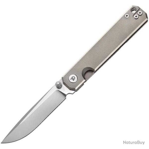 Couteau Dreamtech Frame Lock Lame Acier D2 Drop Point Manche Ti Gray DTK4193TG
