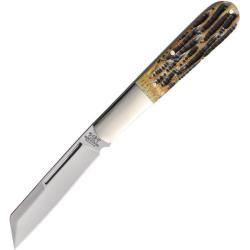 Couteau Large Barlow Sheepsfoot Bear & Son Lame Acier Carbone Manche Os USA BC5180