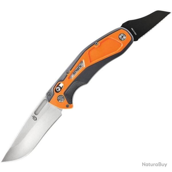 Couteau Gerber Randy Newberg DTS Lame Acier 440C Manche Synth�tique Gris Orange G30001761