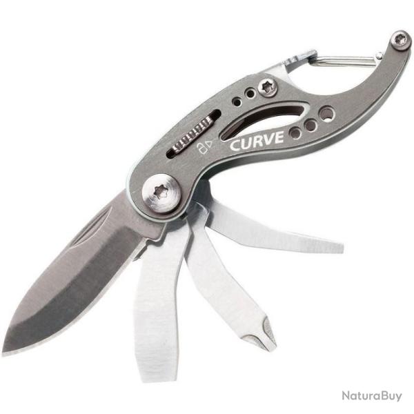 Multi-Outil Gerber Curve Mini Tool Lame Acier Inoxydable Manche Aluminium Gris G0206