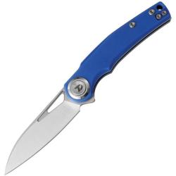 Couteau Dreamtech Button Lock Lame Acier D2 Sheepsfoot Manche G10 Blue DTK4130GBL
