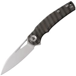 Couteau Dreamtech Button Lock Lame Acier M390 Sheepsfoot Manche Ti Bronze DTK4130BF