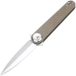Couteau Dreamtech Button Lock Lame Acier 14C28N Manche G10 Desert Tan DTK4052GD