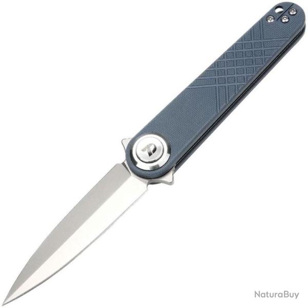 Couteau Dreamtech Button Lock Lame Acier 14C28N Manche G10 Blue DTK4052GBL