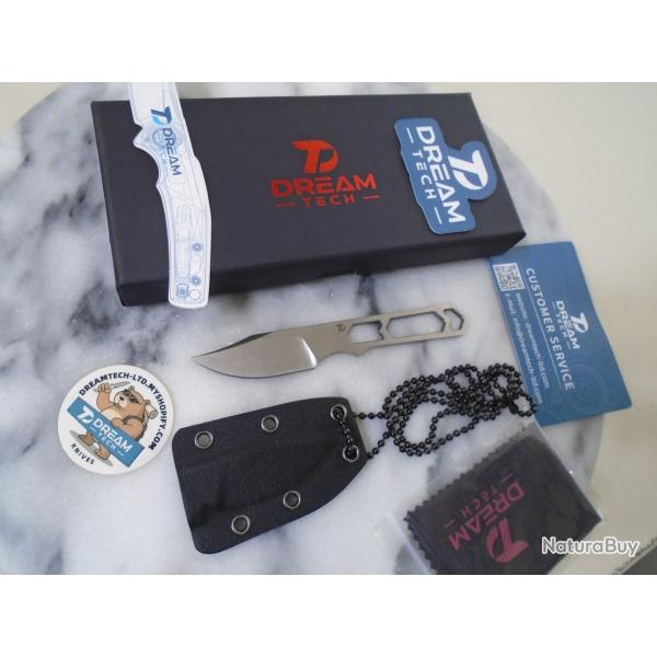 Couteau Fixe Dreamtech Lame Acier D2 Clip Point Manche Neck Knife CP SW �tui Kydex DTK4039G