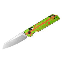 Couteau Oknife XEN Rail Lock Lame Nitro-V Sheepsfoot Manche Aluminium OAL Zombie Vert OKNXENZG