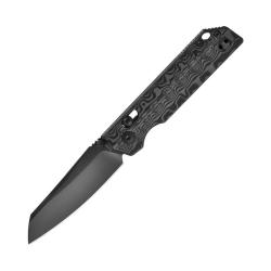 Couteau Oknife XEN Rail Lock Lame S45VN Damascus Sheepsfoot Manche Fibre Carbone OKNXENDAMASCUS