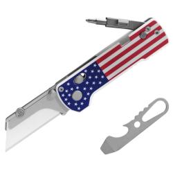 Couteau Utilitaire Oknife U1 Pro Rail Lock Lame SK5 Manche G10 Stars & Stripes Tournevis OKNU1PROSS