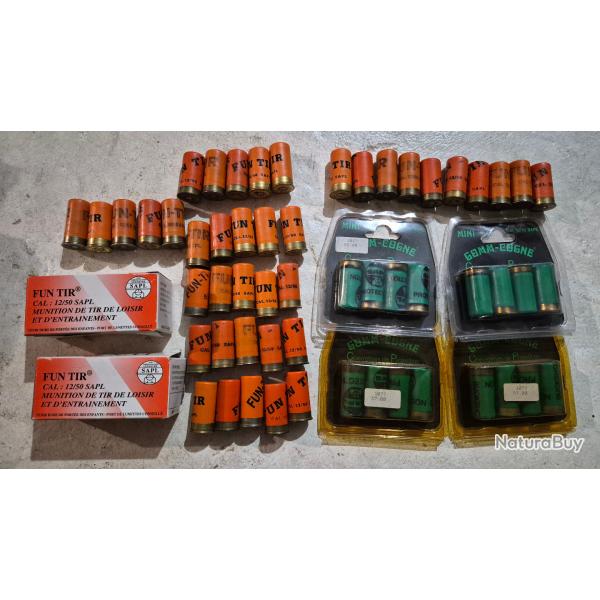 Lot de 80 cartouches SAPL 12/50 gomme cogne