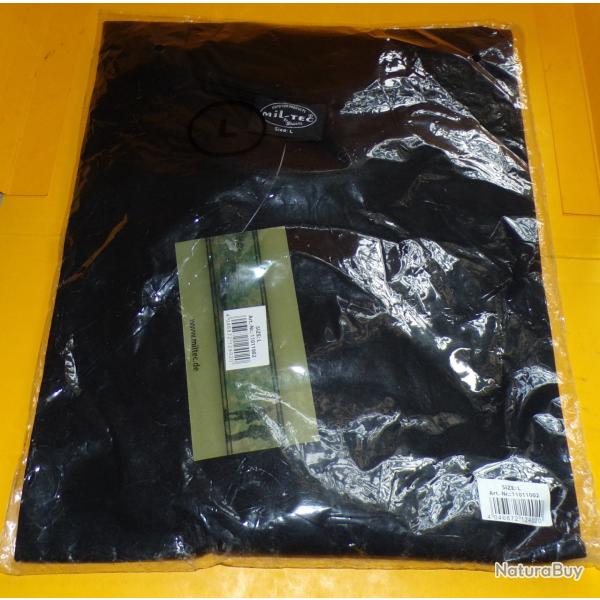 TEE SHIRT NOIR A MANCHES COURTES , TAILLE L OU 41-42 , FABRICATION MIL-TEC,  ETAT NEUF  VOIR PHOTOS