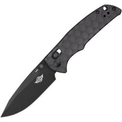Couteau Oknife Rubato 3 Rail Lock Lame 154CM Drop Point Manche Aluminium Sculpt&eacute; Gris Canon