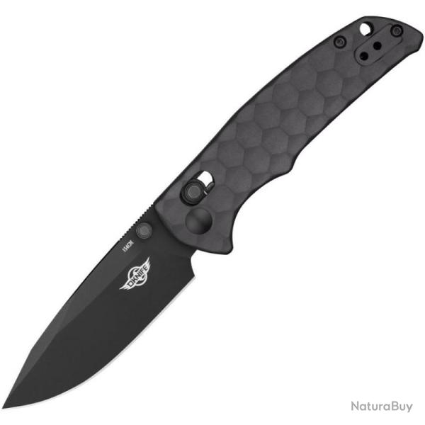 Couteau Oknife Rubato 3 Rail Lock Lame 154CM Drop Point Manche Aluminium Sculpt� Gris Canon