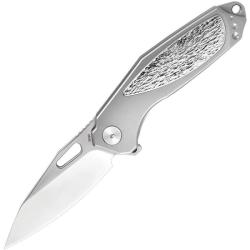Couteau Oknife Freeze 5L Liner Lock Lame M390 Stonewash Manche Titane Martel&eacute; OKNFREEZE5L