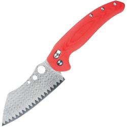 Couteau Oknife Sentry R1 Crossbar Lock Lame Damascus Sheepsfoot Manche Micarta Rouge OKNSENTRYR1RED