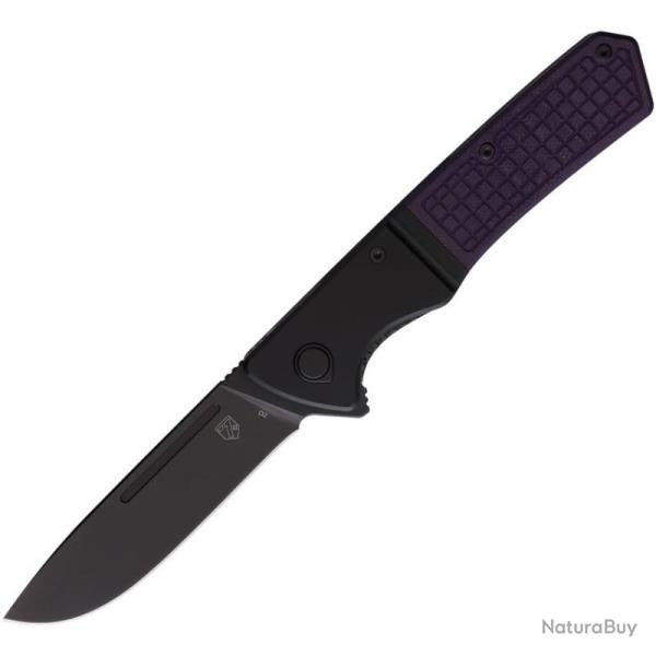 Couteau Se7en Plus Lizard Lame Acier D2 Drop Point Manche G10 Violet Mitres Alu Liner Lock