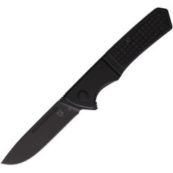 Couteau Se7en Plus Lizard Lame Acier D2 Drop Point Manche G10 Noir Mitres Alu Liner Lock SPL240507BK