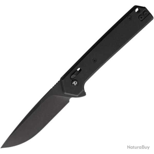 Couteau Dreamtech Crossbar Lock Lame Acier VG-10 Drop Point Manche Titane Noir Stonewash DTK4032TB